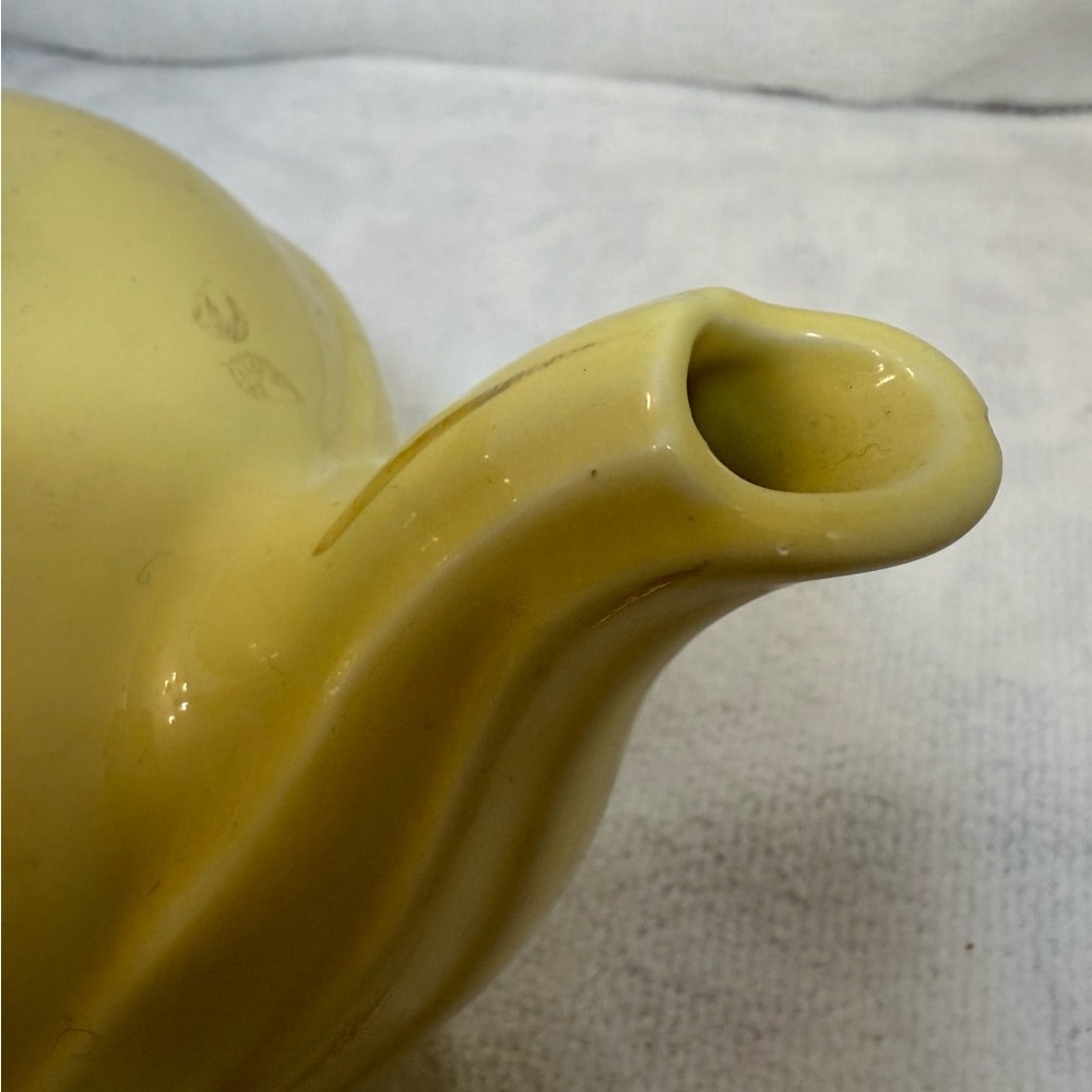 1930s Hall Canary Yellow Teapot Art Deco Hook In Lid, Tea Lover USA 0799 - Picture 6 of 9